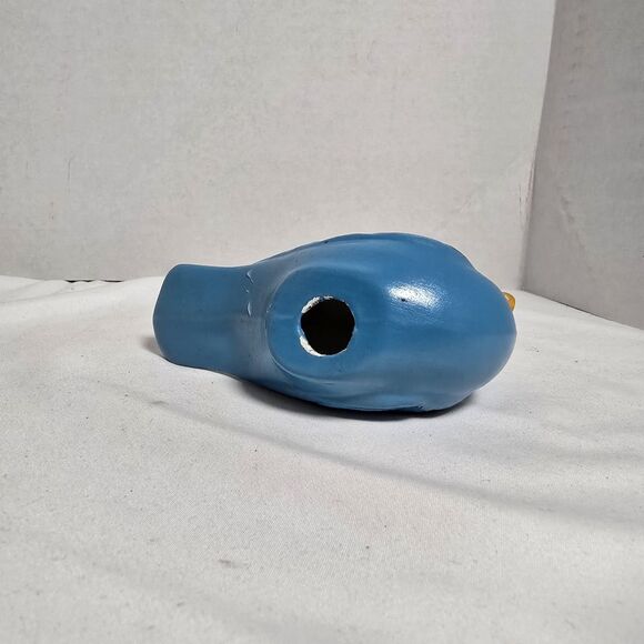 Roseville Ohio L&H Pottery Blue Bird Bath Clip On 1960s MCM Vintage INCOMPLETE - Picture 9 of 10